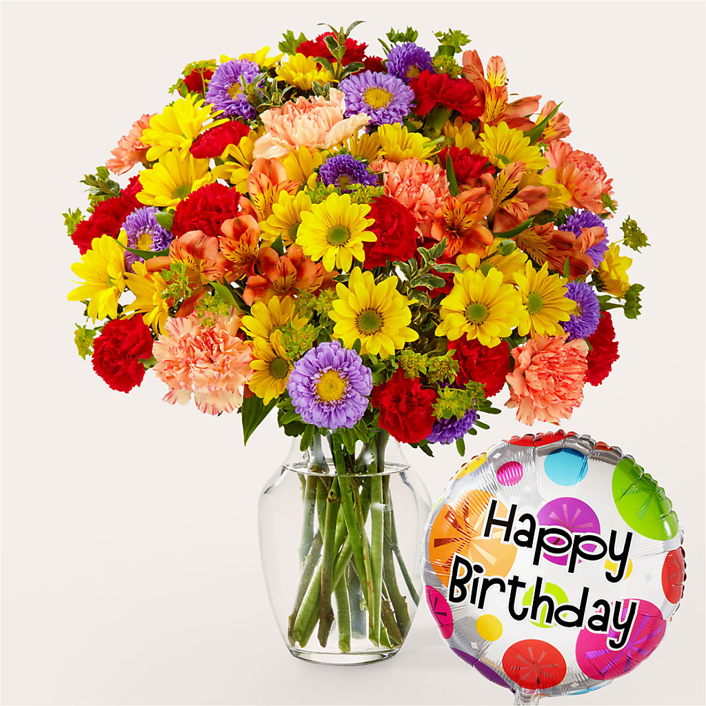 Kaleidoscope Bouquet with Birthday Balloon – FRY'S, Tolleson AZ
