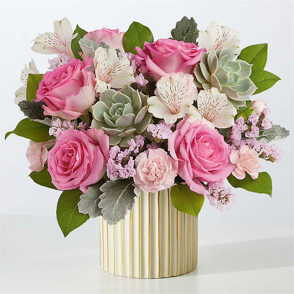 Dusty Rose Bouquet with Ivory Vase – FRY'S, Tolleson AZ