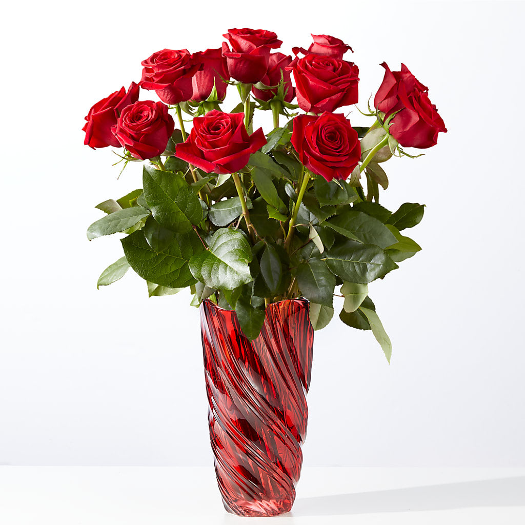 Classic Love Red Rose Bouquet with Luxe Swirl Vase – FRY'S, Tolleson AZ